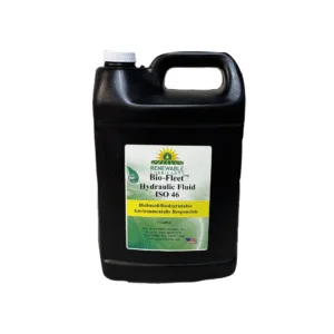 Black jug of ISO 46 hydraulic fluid