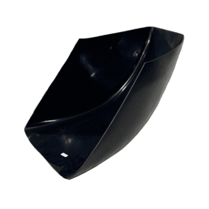 Black plastic boat-shaped scoop