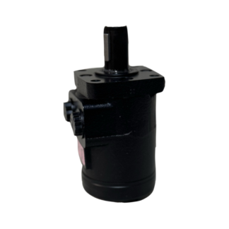 Black hydraulic motor with exposed shaft