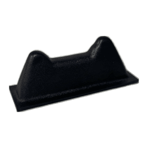 Black double-peak rubber bumper on white background