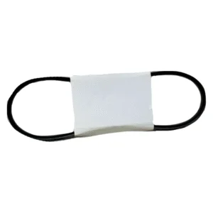 Black hair elastic band with white label