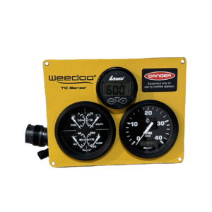 Yellow Weedoo TC Series engine gauge panel