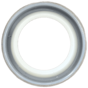 Close-up of circular PVC pipe interior