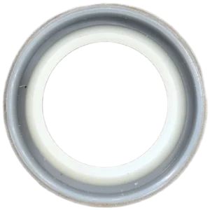 Close-up of circular PVC pipe interior