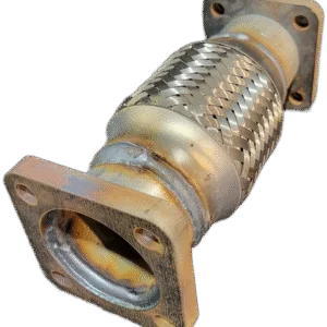 Braided stainless steel exhaust flex pipe with flanges