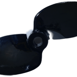 Glossy black two-blade boat propeller