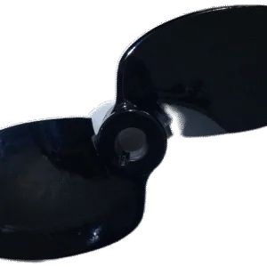 Glossy black two-blade boat propeller