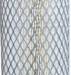 Pleated cylindrical air filter with metal mesh