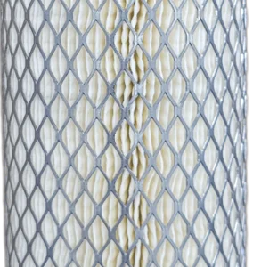 Pleated cylindrical air filter with metal mesh