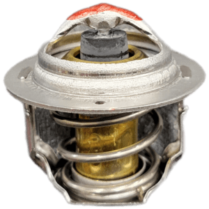 Engine thermostat valve with spring