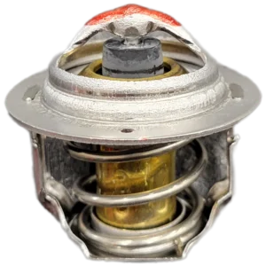 Engine thermostat valve with spring