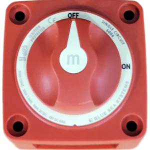 Red rotary battery selector switch marked OFF/ON