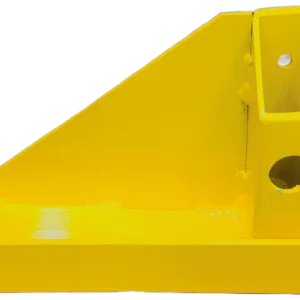 Yellow metal support bracket with round hole