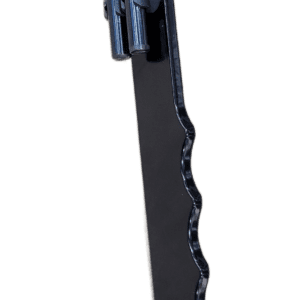 Black scalloped metal lever with bolt