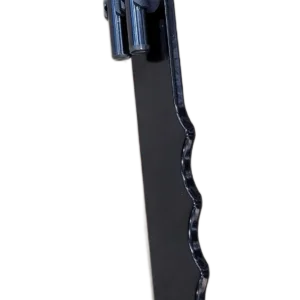 Black scalloped metal lever with bolt